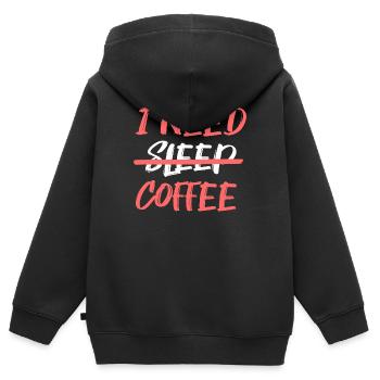 Müdigkeit Kaffeeliebhaber Statement Kaffee Trinken - Kinder Premium Organic Zip Hoodie - Schwarz - Hinten - AI Model Kid Male (0cm)