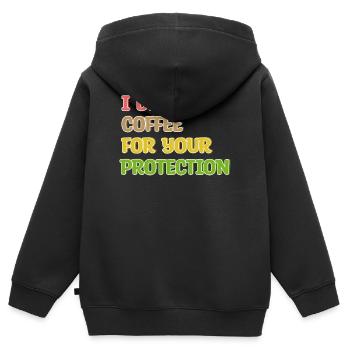 Coffee Drinking Statement Coffee Drinker Humorous - Kids Premium Organic Zip-up Hoodie - black - Back - AI Model Kid Male (0cm)