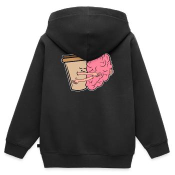 Coffee Drink coffee lovers Coffee drinkers - Kids Premium Organic Zip-up Hoodie - black - Back - AI Model Kid Male (0cm)