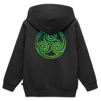 Celtic Knot - Kids Premium Organic Zip-up Hoodie - black - Back - AI Model Kid Male (0cm)