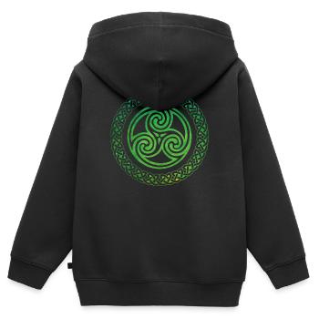 Celtic Knot - Kids Premium Organic Zip-up Hoodie - black - Back - AI Model Kid Male (0cm)