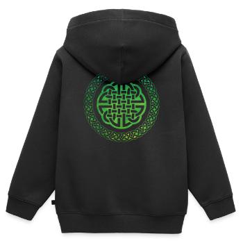 Celtic Knot - Kids Premium Organic Zip-up Hoodie - black - Back - AI Model Kid Male (0cm)
