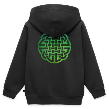 Celtic Knot - Kids Premium Organic Zip-up Hoodie - black - Back - AI Model Kid Male (0cm)