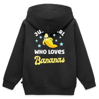 Banane Bananen - Kinder Premium Organic Zip Hoodie - Schwarz - Hinten - AI Model Kid Male (0cm)