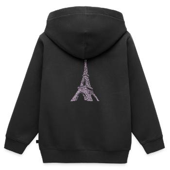 Tour Eiffel de Paris - Sweat Premium à capuche zippé enfant bio - noir - Dos - AI Model Kid Male (0cm)