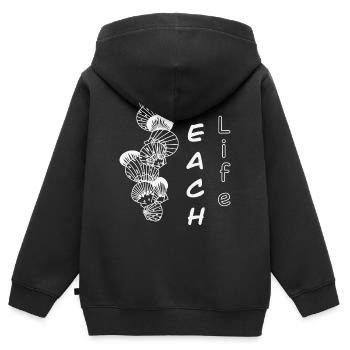 Beach Life - Kids Premium Organic Zip-up Hoodie - black - Back - AI Model Kid Male (0cm)