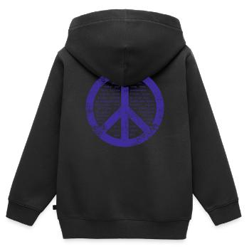 Signe bleu de paix. - Sweat Premium à capuche zippé enfant bio - noir - Dos - AI Model Kid Male (0cm)