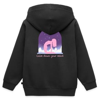 Yoga - Kids Premium Organic Zip-up Hoodie - black - Back - AI Model Kid Male (0cm)