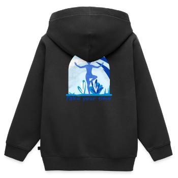 Yogi - Sweat Premium à capuche zippé enfant bio - noir - Dos - AI Model Kid Male (0cm)