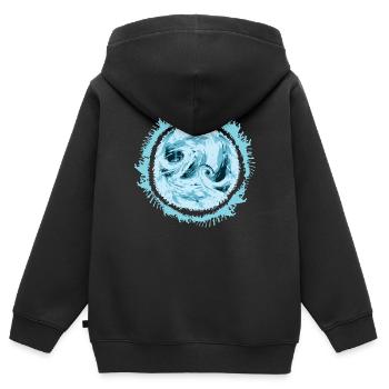Stürmischer Wasserwirbel Design - Kinder Premium Organic Zip Hoodie - Schwarz - Hinten - AI Model Kid Male (0cm)