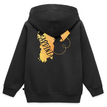 Sardaigne - Sweat Premium à capuche zippé enfant bio - noir - Dos - AI Model Kid Male (0cm)