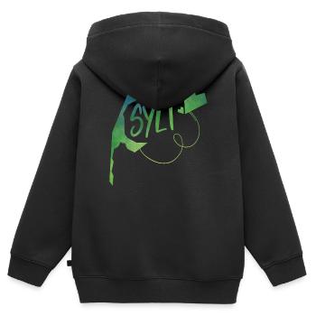 Sylt - Sweat Premium à capuche zippé enfant bio - noir - Dos - AI Model Kid Male (0cm)