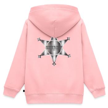 außergewöhnlicher silberfarbene Sheriffstern - Kinder Premium Organic Zip Hoodie - Rosa - Hinten - AI Model Kid Female (0cm)