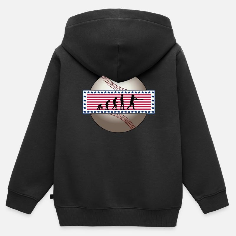 EVOLUTION BASEBALL SPORT USA CADEAU - Sweat Premium à capuche zippé enfant bio - noir