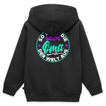 Meilleure déclaration de grand-mère Grand-mère grand-mère senior - Sweat Premium à capuche zippé enfant bio - noir - Dos - AI Model Kid Male (0cm)