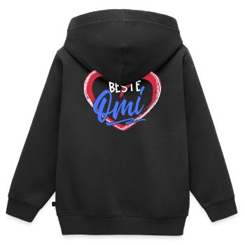 Grand-mère Glückwunsc Déclaration Meilleure grand-mère grand-mère - Sweat Premium à capuche zippé enfant bio - noir - Dos - AI Model Kid Male (0cm)