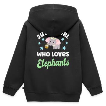 Elefant Elefanten - Kinder Premium Organic Zip Hoodie - Schwarz - Hinten - AI Model Kid Male (0cm)