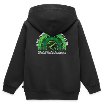 Mental Health Awareness Rainbow Green - Kids Premium Organic Zip-up Hoodie - black - Back - AI Model Kid Male (0cm)