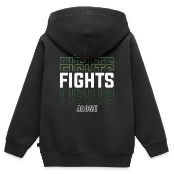 Nobody Fights Alone Green Mental Health - Kinder Premium Organic Zip Hoodie - Schwarz - Hinten - AI Model Kid Male (0cm)
