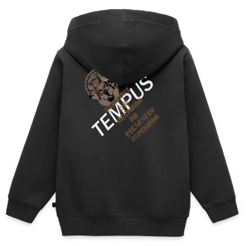 Zeit nutzen - Kinder Premium Organic Zip Hoodie - Schwarz - Hinten - AI Model Kid Male (0cm)