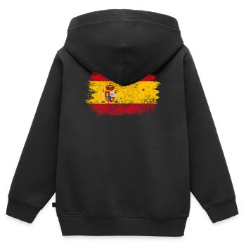 Pinselstrich-Emblem der spanischen Flagge - Kinder Premium Organic Zip Hoodie - Schwarz - Hinten - AI Model Kid Male (0cm)