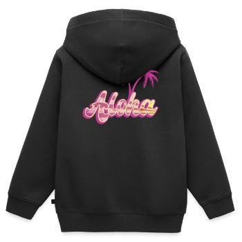 Aloha Palm - Sweat Premium à capuche zippé enfant bio - noir - Dos - AI Model Kid Male (0cm)