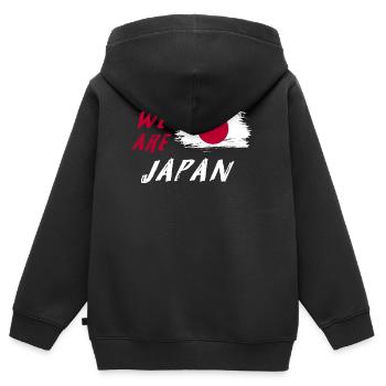 Wir sind Japan Flaggen Design - Kinder Premium Organic Zip Hoodie - Schwarz - Hinten - AI Model Kid Male (0cm)