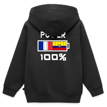 Ecuador und Frankreich ernähren sich zu 100% - Kinder Premium Organic Zip Hoodie - Schwarz - Hinten - AI Model Kid Male (0cm)