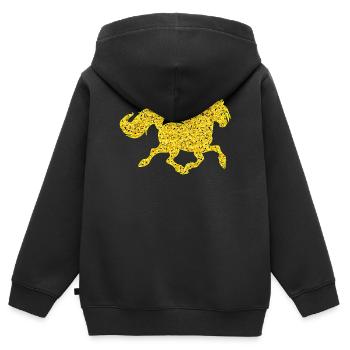 Pferdeliebe Pferde Cool Islandpferde Pferdenarr - Kinder Premium Organic Zip Hoodie - Schwarz - Hinten - AI Model Kid Male (0cm)