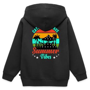 Été Été Attrapez la vague - Sweat Premium à capuche zippé enfant bio - noir - Dos - AI Model Kid Male (0cm)