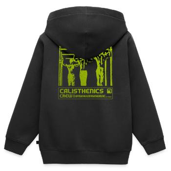 Calisthenics Crew Silhouette - Kinder Premium Organic Zip Hoodie - Schwarz - Hinten - AI Model Kid Male (0cm)