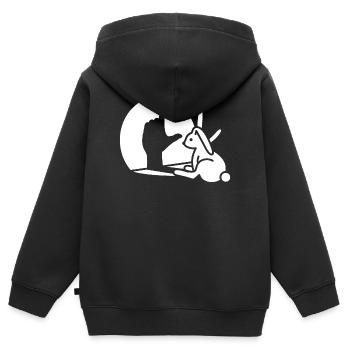 Rabbit Shadow Hand, LOSER Sign Loser - Kids Premium Organic Zip-up Hoodie - black - Back - AI Model Kid Male (0cm)