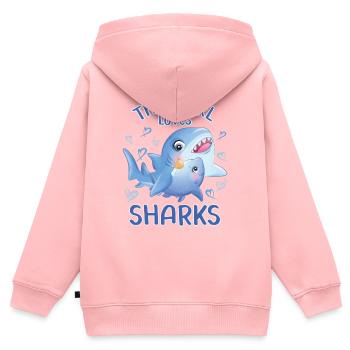 This girl loves sharks - Kids Premium Organic Zip-up Hoodie - rose - Back - AI Model Kid Female (0cm)