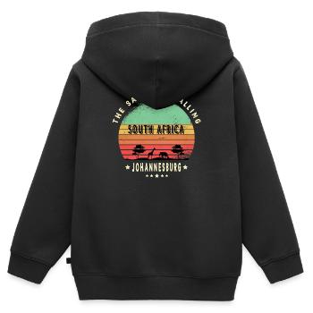 Johannesburg Südafrika Safari Design - Kinder Premium Organic Zip Hoodie - Schwarz - Hinten - AI Model Kid Male (0cm)