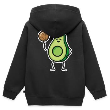 Lustige Avocado basketball Basketballspieler Keto - Kinder Premium Organic Zip Hoodie - Schwarz - Hinten - AI Model Kid Male (0cm)