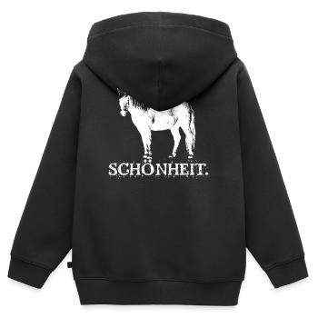 Vintage Pferde Islandpferde Spruch Pferdenarr - Kinder Premium Organic Zip Hoodie - Schwarz - Hinten - AI Model Kid Male (0cm)