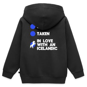 Islandpferde Pferdenarr Pferde Humorvoll Statement - Kinder Premium Organic Zip Hoodie - Schwarz - Hinten - AI Model Kid Male (0cm)