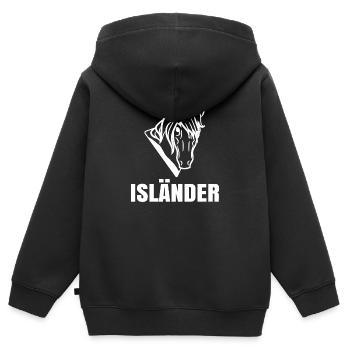 Isländer Pferde Islandpferde Spruch Pferdenarr - Kinder Premium Organic Zip Hoodie - Schwarz - Hinten - AI Model Kid Male (0cm)