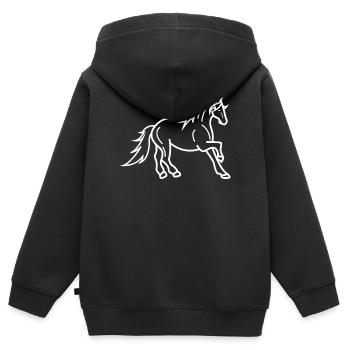 Islandpferde Fohlen Pferdeliebe Galopp Pferde - Kinder Premium Organic Zip Hoodie - Schwarz - Hinten - AI Model Kid Male (0cm)