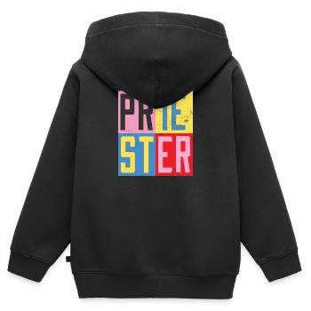 Priester Design - Kinder Premium Organic Zip Hoodie - Schwarz - Hinten - AI Model Kid Male (0cm)