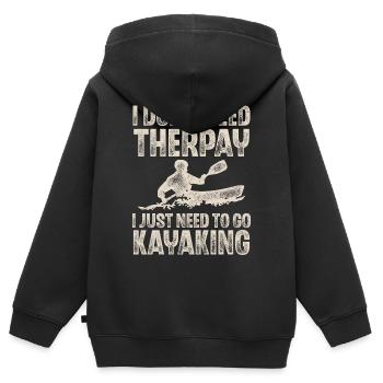 Kayak Kayaking Paddle Kayaker Kayaker - Kids Premium Organic Zip-up Hoodie - black - Back - AI Model Kid Male (0cm)