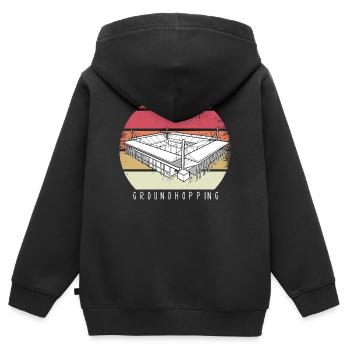 Groundhopping Fußball Stadion Fußballstadion Fan - Kinder Premium Organic Zip Hoodie - Schwarz - Hinten - AI Model Kid Male (0cm)