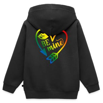 Valentinstag T-Shirt be mine Valentinstag - Kinder Premium Organic Zip Hoodie - Schwarz - Hinten - AI Model Kid Male (0cm)
