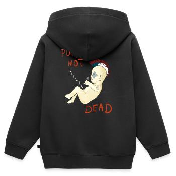 Punks Not Dead - Kids Premium Organic Zip-up Hoodie - black - Back - AI Model Kid Male (0cm)