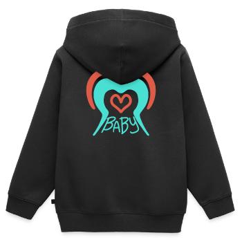 Bébé - Sweat Premium à capuche zippé enfant bio - noir - Dos - AI Model Kid Male (0cm)