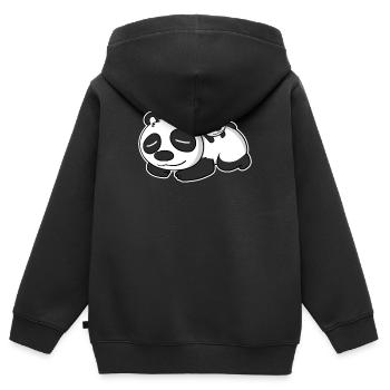 Panda Papa mit Baby Panda - Kinder Premium Organic Zip Hoodie - Schwarz - Hinten - AI Model Kid Male (0cm)