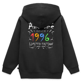 1996 - Jahrgang 1996 - Fantastisch seit 1996 - Kinder Premium Organic Zip Hoodie - Schwarz - Hinten - AI Model Kid Male (0cm)