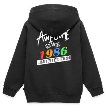 1986 - Jahrgang 1986 - Fantastisch seit 1986 - Kinder Premium Organic Zip Hoodie - Schwarz - Hinten - AI Model Kid Male (0cm)