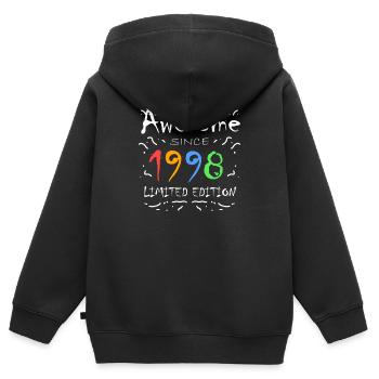 1998 - Jahrgang 1998 - Fantastisch seit 1998 - Kinder Premium Organic Zip Hoodie - Schwarz - Hinten - AI Model Kid Male (0cm)
