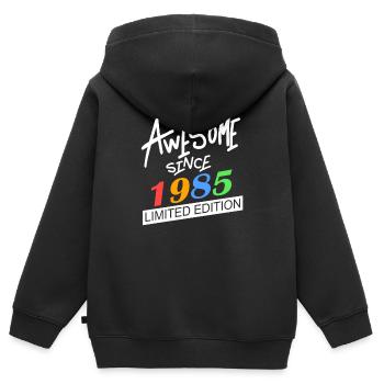 1985 - Jahrgang 1985 - Kinder Premium Organic Zip Hoodie - Schwarz - Hinten - AI Model Kid Male (0cm)